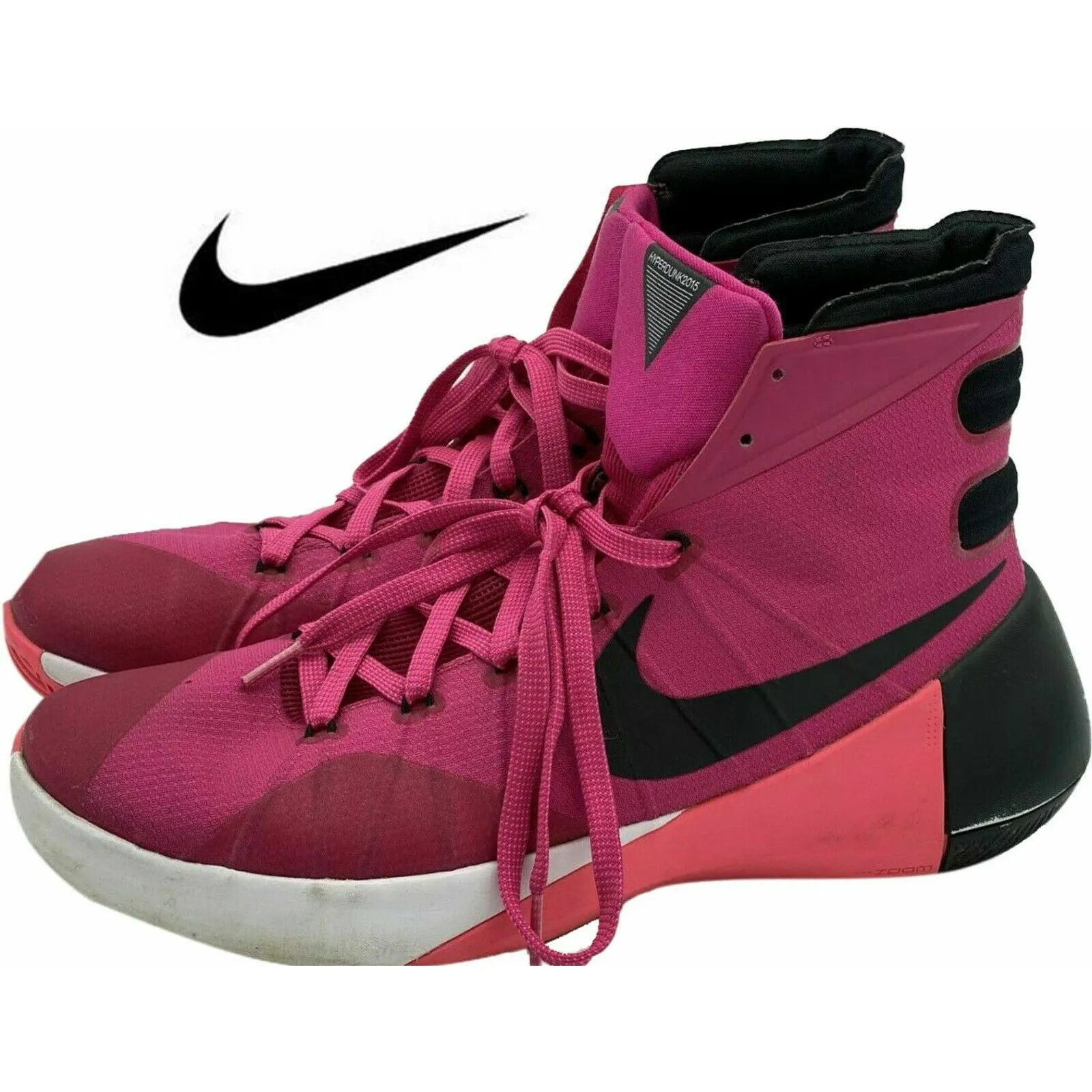 Nike Hyperdunk Pink Men's Size 11 Basketball Shoes 2015 Breast Cancer